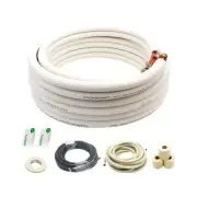 25 Ft Mini Split Line Set.Air Conditioner Copper Tubing Pipes Extension Set, ...