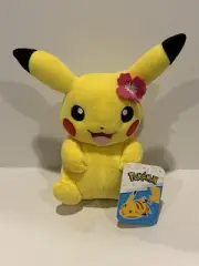 Pokemon Pikachu Stuffed Plush Toy with Pink Flower NWT