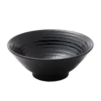 在飛比找PChome24h購物優惠-黑色螺紋拉麵碗/碗公/美耐皿(4入組)