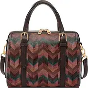 [FOSSIL] Women's Brown Leather Carlie Satchel Bag