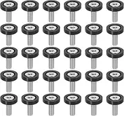 X AUTOHAUX 30pcs Bumper Mudguard Washer Bolts M6x1.0 Aluminum Alloy Engine Bay Dress Up Screw Black