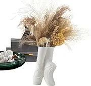 [Yhsioaklo] Ballet Shoe Vase | Ceramic Ballet Shoe Centerpiece | Aesthetic Hydroponic Foot Flower Vase for Home Living Room Bookshelf Coffee Table Bedroom