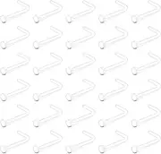 [QWALIT] Clear Nose Studs for Work Clear Nose Rings for Work Clear Nose Piercing Plastic Nose Rings for Surgery Invisible Nose Ring Retainer Clear Nose Ring Spacers 20g Nose Retainer