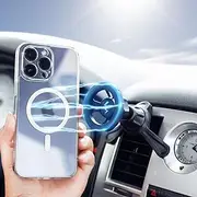 PROfezzion 360°Adjustable MagSafe Car Mount for Air Vent, Ultra Strong Magnetic Car Phone Holder for iPhone 15 14 13 12 Pro Max Plus Mini & MagSafe Case [MagSafe Ring Included for All Smartphones]