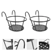 2 PCS metal flowerpot supporting Over Deck Planter Holder Balcony Plant Baskets