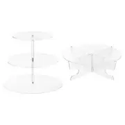 2pcs Acrylic Cupcake Stand Set 3 Tier Round Cake Stand 1 Tier Dessert Stands
