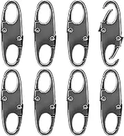 KALIONE 8Pcs Zipper Clip Theft Deterrent, Zipper Locks for Backpacks, Double SideSmall Zipper Clips, Keychain Key Holder, Metal Zipper for Traveling Camping, Backpack Zipper Clip