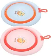 LOLIPPYY 2Pcs Wash Basins Collapsible Face Bathtub Cartoon Design Lightweight Portable for Newborns for Camping Hiking and Home Use