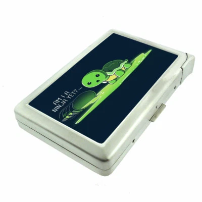 Turtle Ninja Em1 Cigarette Case with Built in Lighter Metal Wallet