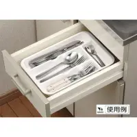 在飛比找momo購物網優惠-【寶盒百貨】2入白色日本製 刀叉整理盒抽屜收納盒 文具(餐具