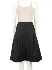 Black Jacquard Pattern Pleated Skirt