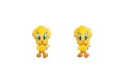 2x Looney Tunes Tweety Soft Plush Squeaking Dog Interactive Play Toy 20cm Yellow