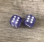 2X Glow In The Dark Purple Pearl Dice Tire Wheel Valve Stem Caps Bike Car Truck