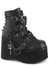 Demonia 4 1/2" Platform Lace-Up Ankle Boot,Inside Metal Zip