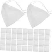 LALADEFIEE 100pcs Tea Bath Bag Tea Bags Tea Strainer Loose Leaf Tea Storage Filter Bag Tea Filtering Bags Strainer Bag Empty Drawstring Tea Bag Filter Coffee Tea Filter Pouches Fabric White