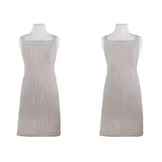 2x Davis & Waddell Taste Butcher 80x70cm Apron Cooking Chef Bib Taupe/WHT Stripe