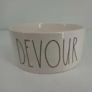 Rae Dunn Artisan Collection by Magenta Ceramic DEVOUR Dog Cat Pet Dish Bowl