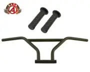 ALTA 4-Piece BMX Handlebar Old School Black W/ 123mm MOTOCROSS STYLE BMX GRIPS.