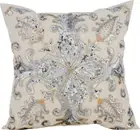 Square Sofa Cushion Cover Ivory 16"x16", Home Decor Silk Fabric - Millennium