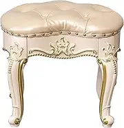 Footstool Dressing Table Vanity Table Makeup Vanity Table Padded Bench with Belly Legs Piano Foot for Bedroom Easy Assembly (Color : Silver Size : H 40 cm)