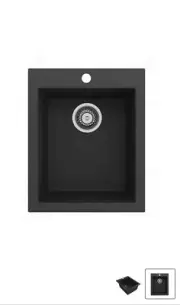 Granite Kitchen Black Sink 19.68in W /16.15 In W . Deep 7.48 .
