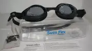 Swim Flex Swimming Black Goggles High Quality Silicone Double Head Strap UV