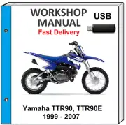 YAMAHA TTR90 TTR90E 1999 - 2007 SERVICE REPAIR SHOP MANUAL USB