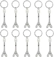 [baotongle] 15pcs Eiffel Tower Keyring, Paris Eiffel Tower Keychains 3-D Key Ring French Souvenirs Retro Adornment Cute Lovely Decorative Metal Craft Art Statue Model for Table Decor Gifts Silver,
