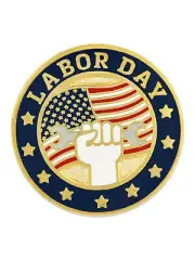 PinMart's Labor Day Patriotic American Flag Enamel Lapel Pin