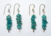 Lyn's Jewelry Amazonite Drop Earrings Silver and Gold