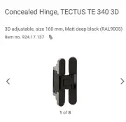 Simonswerk TECTUS TE 340 3D Concealed Hinges, Matte Black, RAL 9005 (Set Of 2)