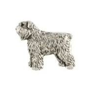 Bouvier des Flandres, Flanders Cattle Dog - Silver-plated dog brooch, elegant p