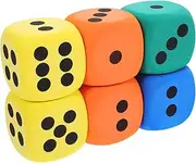 KOMBIUDA 6 Pcs Colorful Eva Foam Dice Lightweight and Safe Dice for Party Games Classroom Learning and Group Activities and Fun