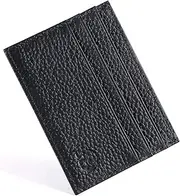 [URAQT] Credit Card Holder Wallet, RFID Blocking Leather Ultra Slim Wallet, Thin Minimalist Credit Card Case Card Protector, Front Pocket Wallets for Men, Women - 6 Card Slots and 1 Pockets, black, one