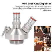Mini Keg Dispenser Beer Tap Double Ball Lock Stainless Steel With Hose Spare