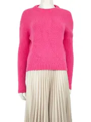 2019 Pink Wool Knit Long Sleeve Jumper