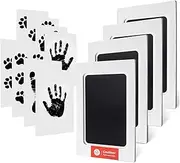 8-Pack Imprint Cards & 4 Hand and Footprint Kit Baby Footprint Kit- Ink Pad for Baby Hand and Footprints-Dog Pet Paw Print Kit Baby Foot Printing Kit Footprint Kit Baby Handprint Kit Inkless Print Kit Clean Touch Ink Pad