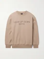 [YEAR OF OURS] YEAR OF OURS - Oversized Printed Cotton-jersey Sweatshirt - Light brown - medium medium Brown