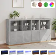 Sideboard with LED Lights Black 202x37x100 cm Multi Colours vidaXL