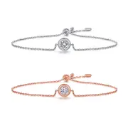 Sterling Silver ECMO40 Round 0.5ct Moissanite Hypoallergenic Bracelet