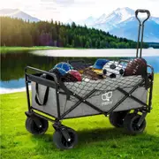 120kg Gardeon Garden Cart with Cargo Net Grey