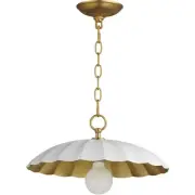 Maxim Lighting 18055MWGL Primrose Pendant Matte White and Gold Leaf