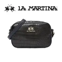 在飛比找PChome24h購物優惠-【LA MARTINA】限量2折 頂級金標鱷魚紋皮革肩背包 