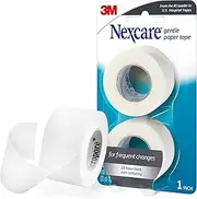 Nexcare Gentle Paper First Aid Tape, Ideal for Securing Gauze and Dressings, 1 in x 10 Yds Carded, 2 Pk