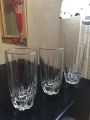3 rare Mikasa Apollo High Ball Glasses. 6 and 1/4" tall. MINT CONDITION