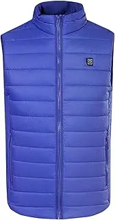 [Generic] Men's Heated Vest Outdoor Outwear Winter Warm Coat Lightweight Heated Vest Heated Coat for Women and Men, Blue, Large