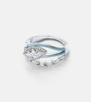 [Kamyen] Kamyen Oasis 18kt white gold ring with diamonds and enamel N silver