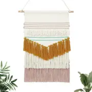 LOMOHOO Macrame Wall Hanging Woven Tapestry with Tassel Tufted Colorful Geome...