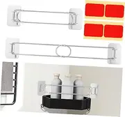 Generic 2 Pcs Rv Bathroom Guardrail Clear Shelves Bin Rv Bathroom Storage Indoor Plant Stand para Expandable Dispenser Rv Organization and Storage Adjustable Stainless Steel 304 Silver