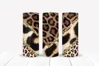 Leopard mix animal print travel coffee mug gift set, tumbler, stainless straw